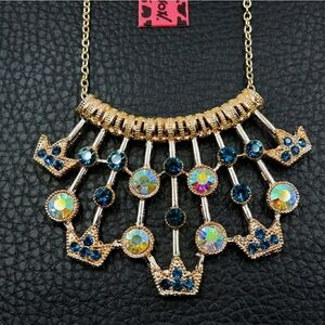 Christian rhinestone princess Crown necklace